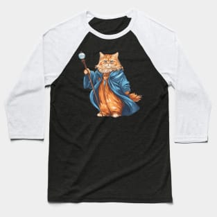 The Magical Tabby Cat Wizard Baseball T-Shirt